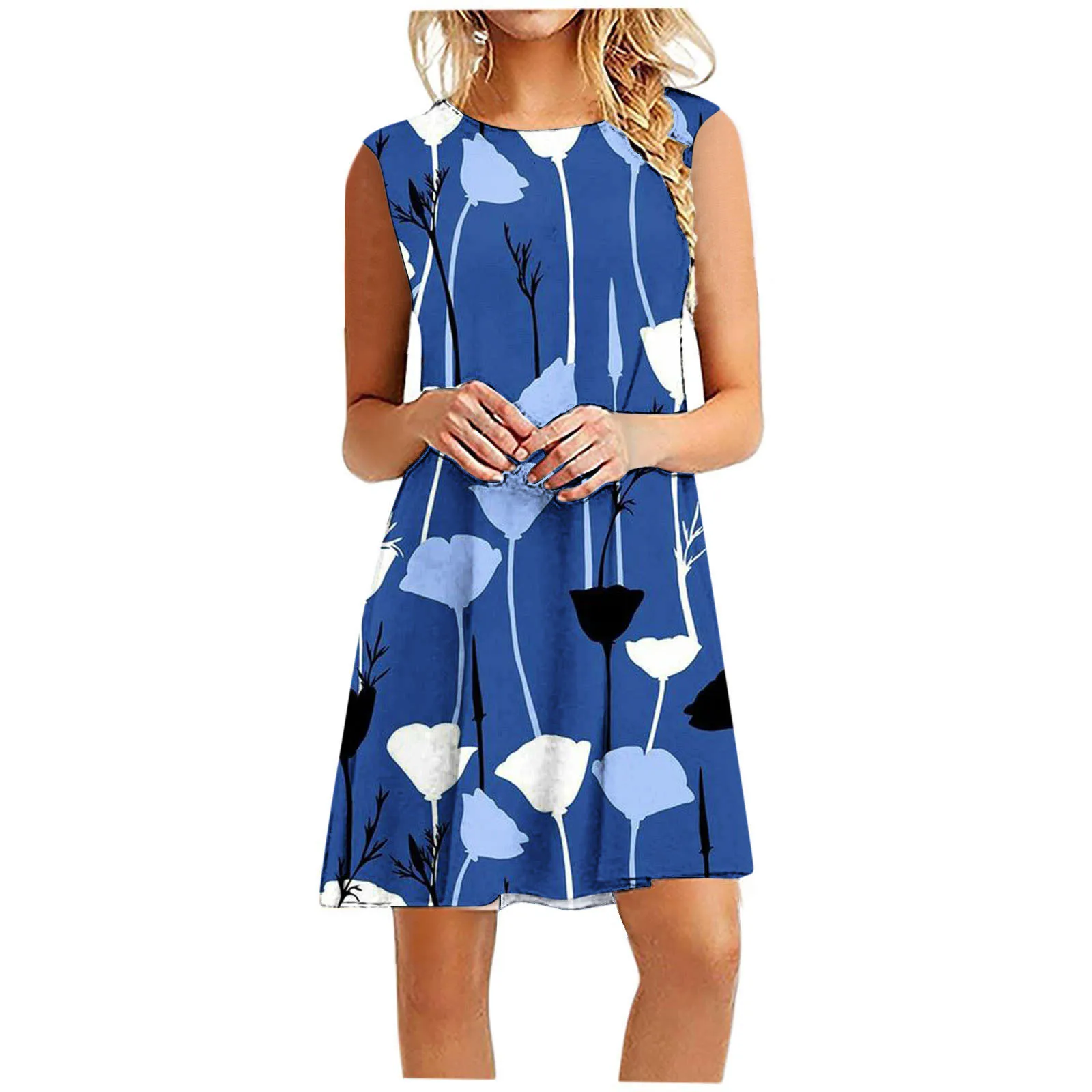 

Женское летнее платье-футболка без рукавов, с длинным рукавом