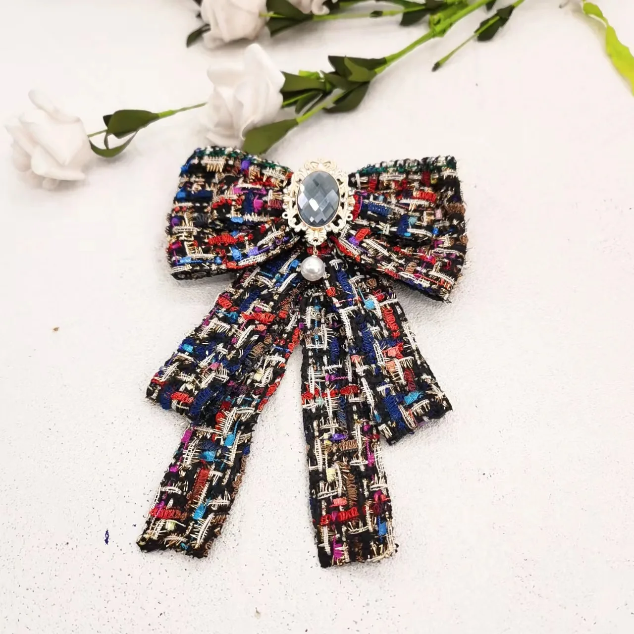 Женская элегантная брошь с бантом на воротнике аксессуары для одежды твидовая и