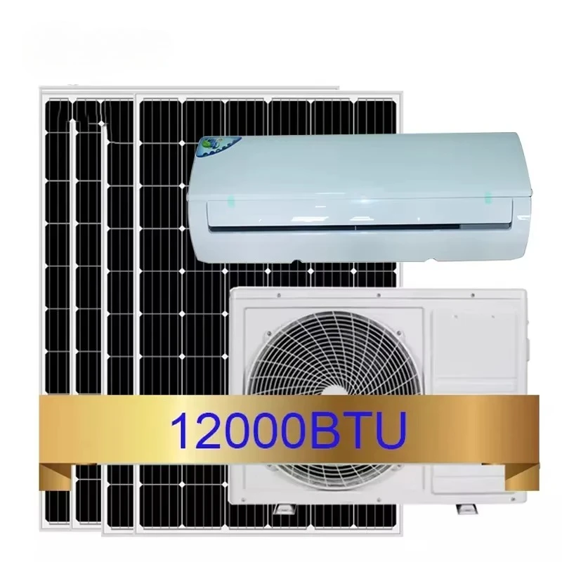 Фото Солнечный кондиционер 9000 12000 18000 24000, автономный, DC 48V, сплит-система, гибридный AC/DC, на солнечной энергии №1