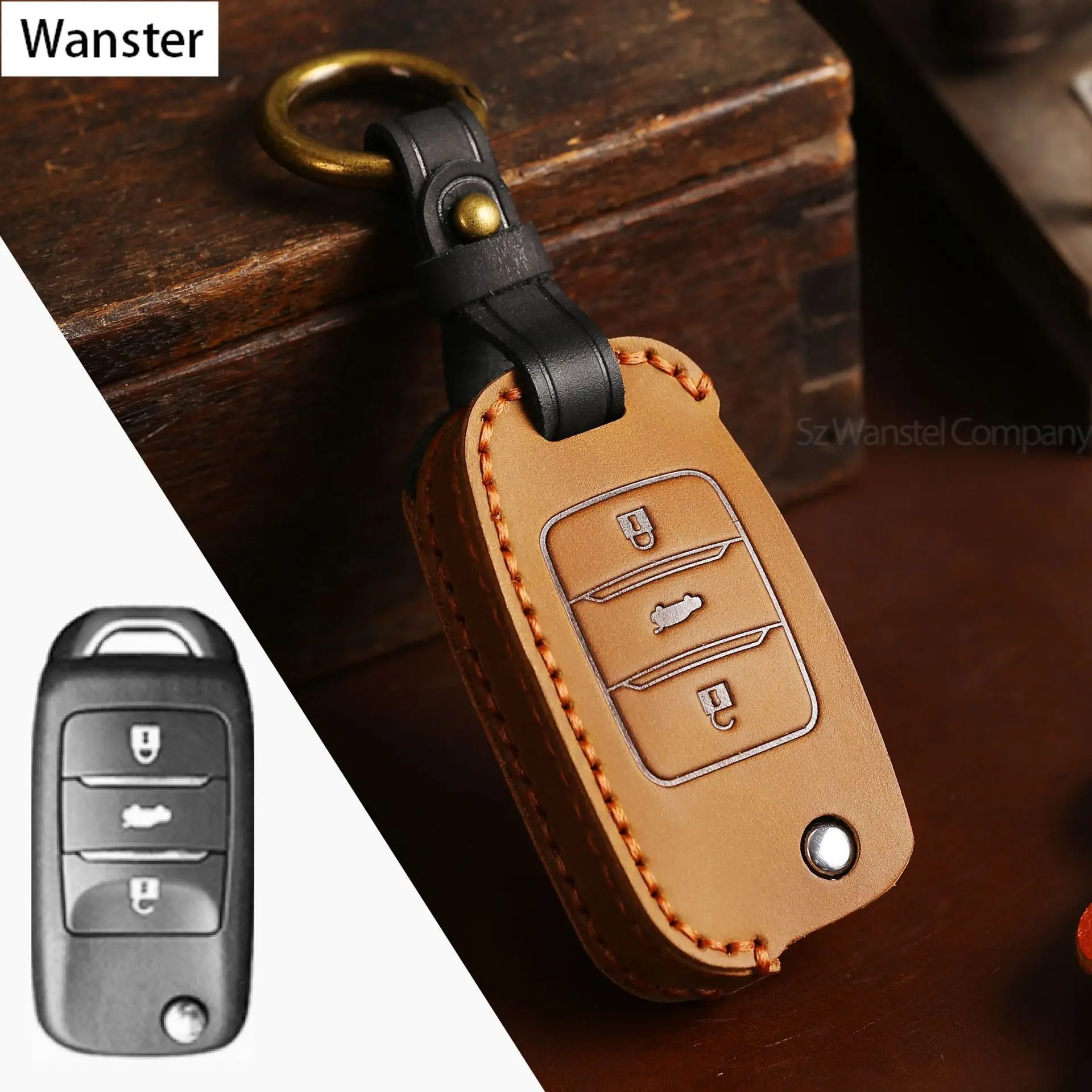 

Luxury Car Key Case Fob Cover Key Bag Shell for Changan CS75 Eado CS35 Raeton CS15 CS55 V3 V5 V7 Car Smart Keychain Accessories