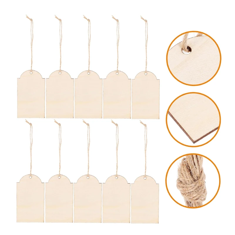 100 шт. необработанные деревянные бирки пустое дерево подвесные для рукоделия