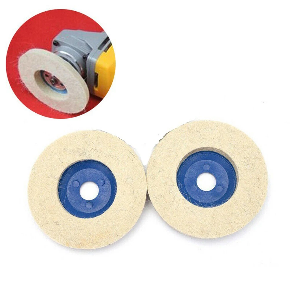 

2pcs 100mm Wool Buffing Polishing Wheels Felt Pad 4 Inch Buffer Polish Discs For Metal Glass Automotive Polishing