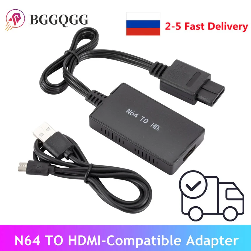 HD N64 To HDMI-Compatible Converter HD Link Cable for N64/GameCube/SNES Plug and Play 1080P for Nintendo 64 To HD Converter