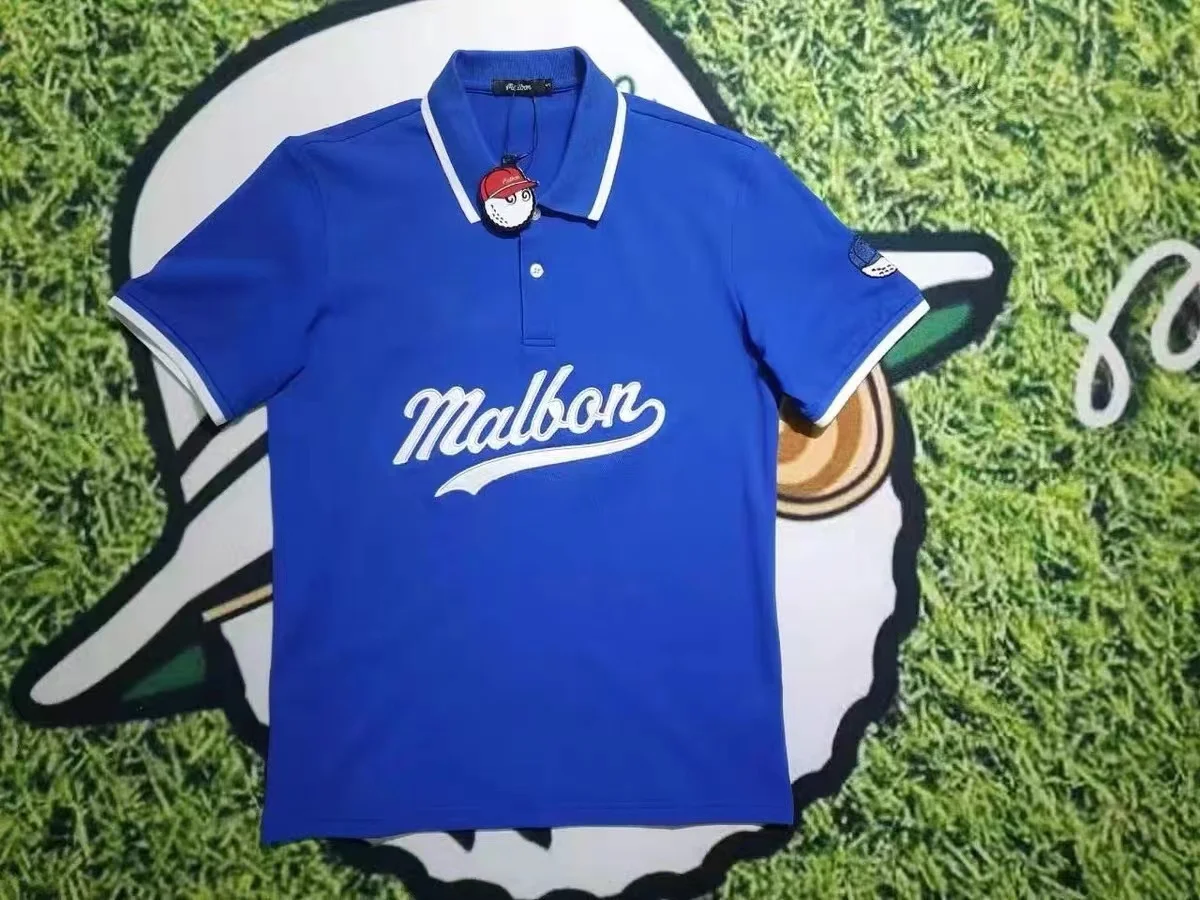 Premium  MALBON comfortable breathable Golf short sleeve simple T-shirt Fashion sports men's and women's same style Polo shirt