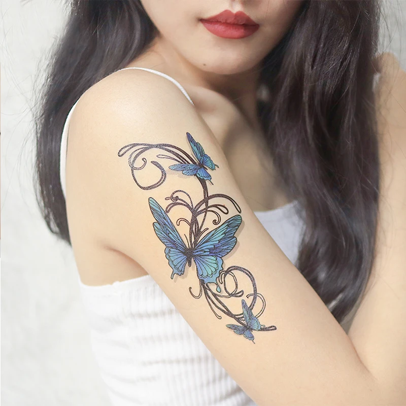 

Временные временные Временные татуировки hotwoman временные водонепроницаемые наклейки сексуальные девушки красный цветок боди-арт эфемерные татуировки для женщин