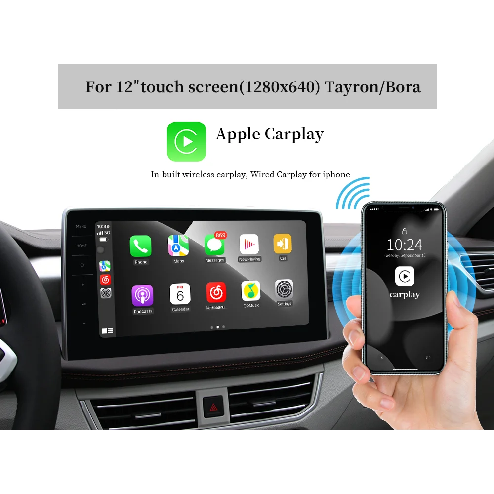 Hualingan Android AI Box For VW Tayron Bora Wireless Apple CarPlay Auto Touch Screen Upgrade Full Multimedia