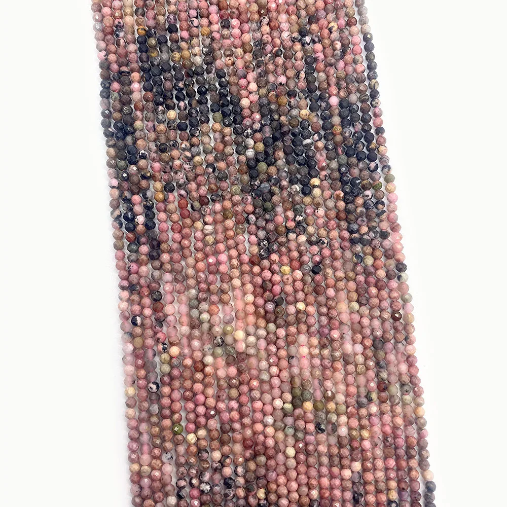 

38cm A Whole Piece of Natural Stone Faceted Red Stone 2/3/4mm Small Scattered Beads Exquisite Ladies DIY Jewelry Necklace