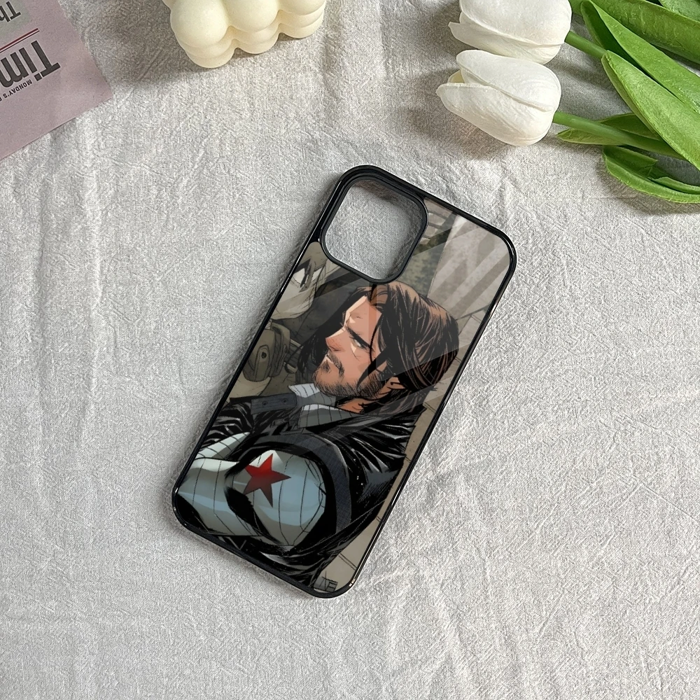 Bucky Barnes Winter Soldier Phone Case for Iphone 16 15 14 13 12 11 Pro Max Mini 8 Plus Se Xr X Xs Fundas Shell PC+TPU Cover