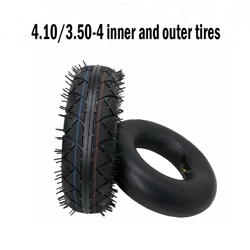 

4.10/3.50-4 Inner Outer Tyre 410/350-4 Pneumatic Wheel Tire for Electric Scooter, Trolley Tool cart Accessories