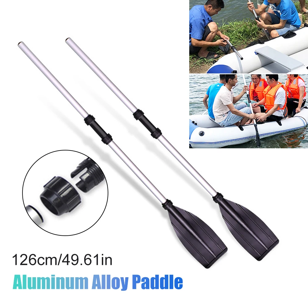 

2Pcs Aluminium Boat Paddles 126cm Detachable Quick Release Surfing Paddle Canoeing Oars Rowing Boating Accessories