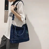 denim tote bags for women trend cool girl shoulder bag shopper bag commuter eco bag korean canvas messenger bag y2k satchel sac