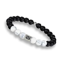 12 zodiac signs 8mm matte stone white elastic beads bracelets vintage constellation horoscope bracelets jewelry for men women