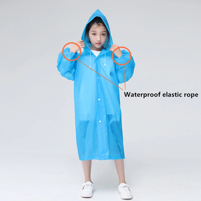 

Fashion EVA Children Raincoat Thickened Waterproof Rain Coat Kids Clear Transparent Tour Waterproof Rainwear Suit