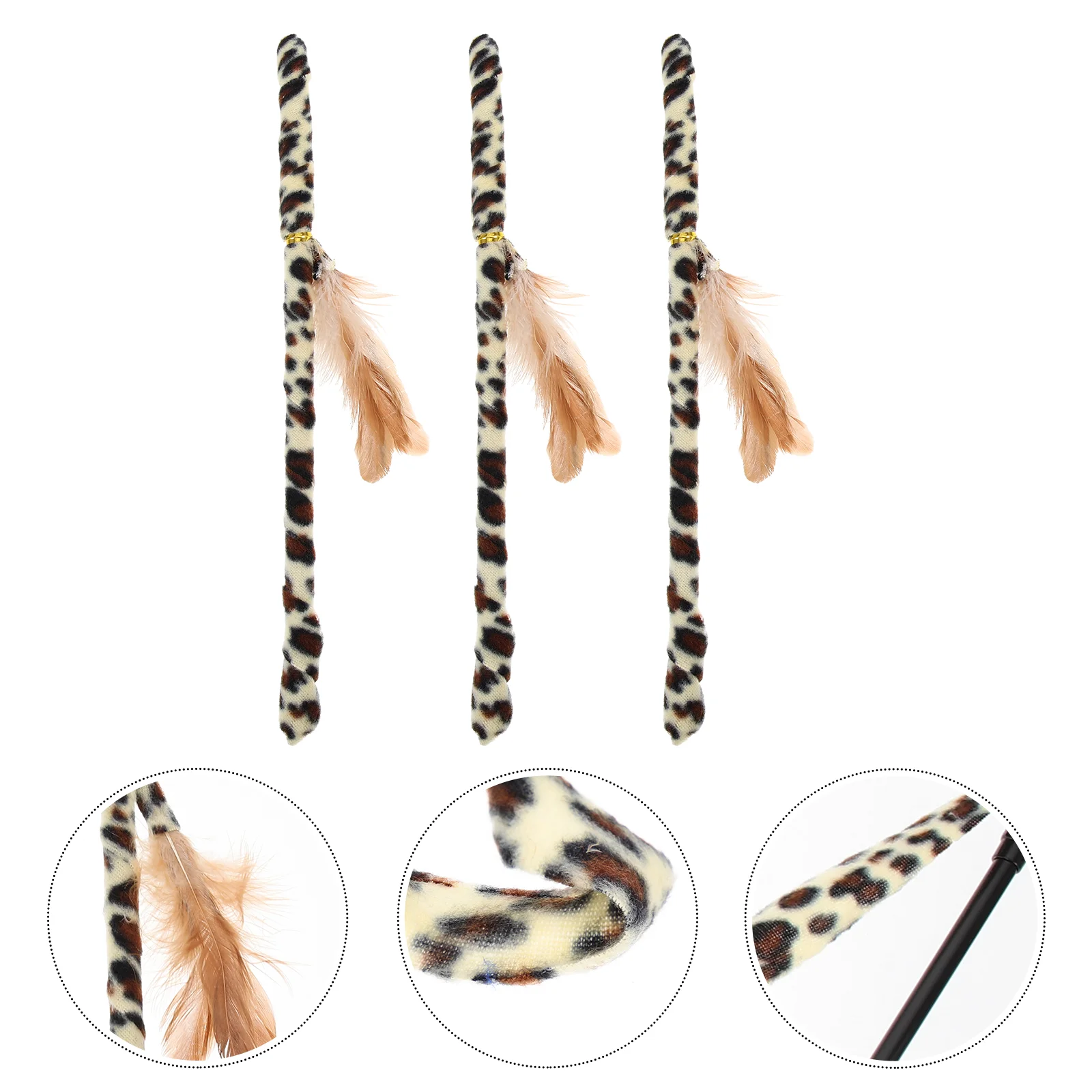 

3 Pcs Indoor Cat Toys Teaser Plaything Kitten Wand Interactive Lightweight Portable Cats