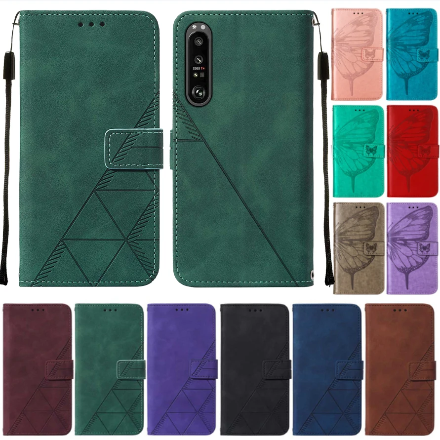 Case For Sony Xperia 1 III Leather Flip Wallet Case Coque For Sony Xperia 5 10 III L4 Capa Magnetic Card Slot Phone Cover Fundas