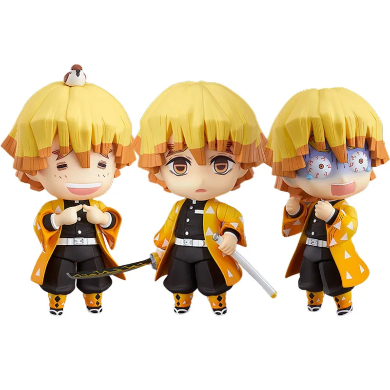 

10CM Anime Figure Q Version Agatsuma Zenitsu Movable Demon Slayer Model Dolls Toy Gift Collect Boxed Ornaments PVC Material