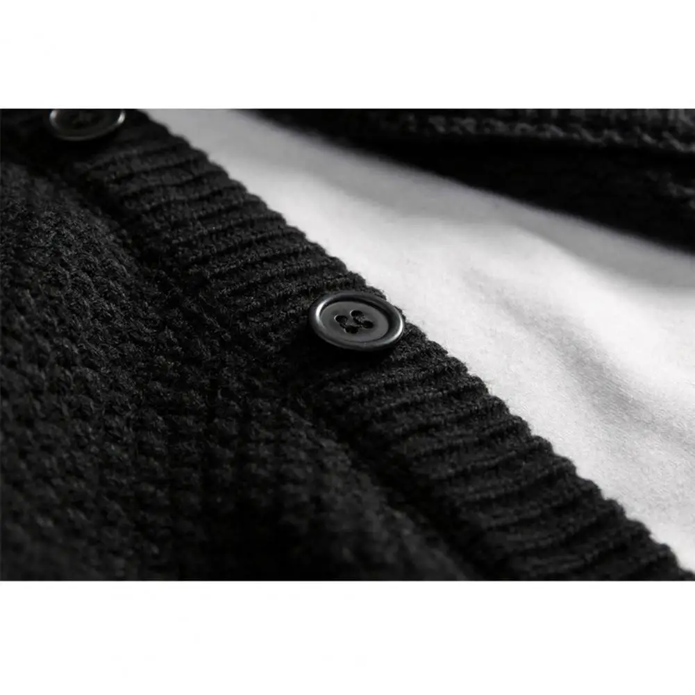 Stylish Knitting Cardigan O-Neck Comfy Male Single Breasted Knitted Cardigan Sweater  Elastic Sweater Coat for Work