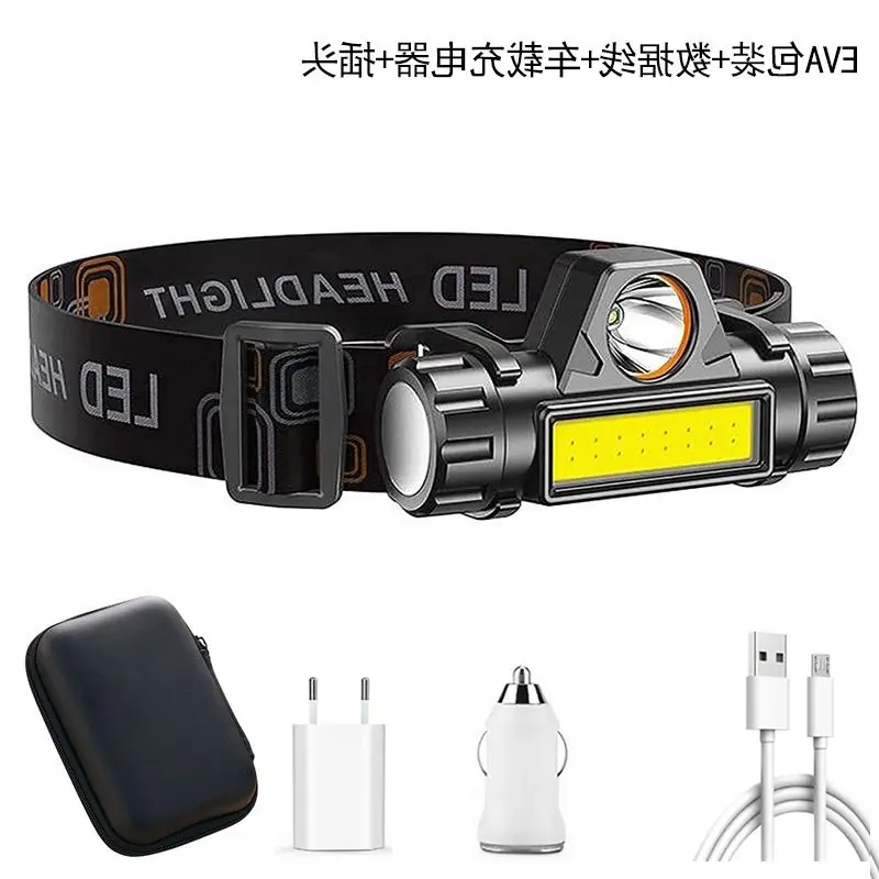 Head flashlights LED Headlamp Rechargeable Head Lamp Waterproof Headlight Flashlight 6 Light Switch Modes USB Charging Camping F