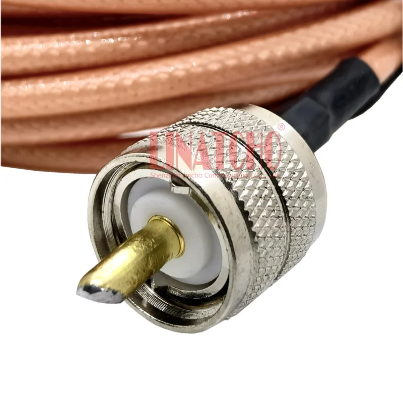 5 Meters Good Quality UHF PL259 Right Angle SO239 RG142 Double Shielding Coaxial Car Radio Antenna Extension Cable