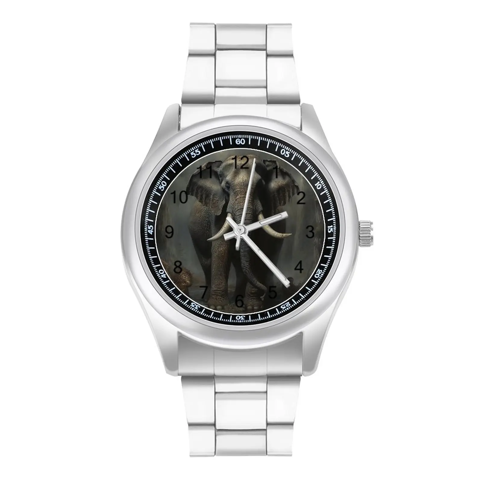 

Часы наручные кварцевые в виде слона, из нержавеющей стали