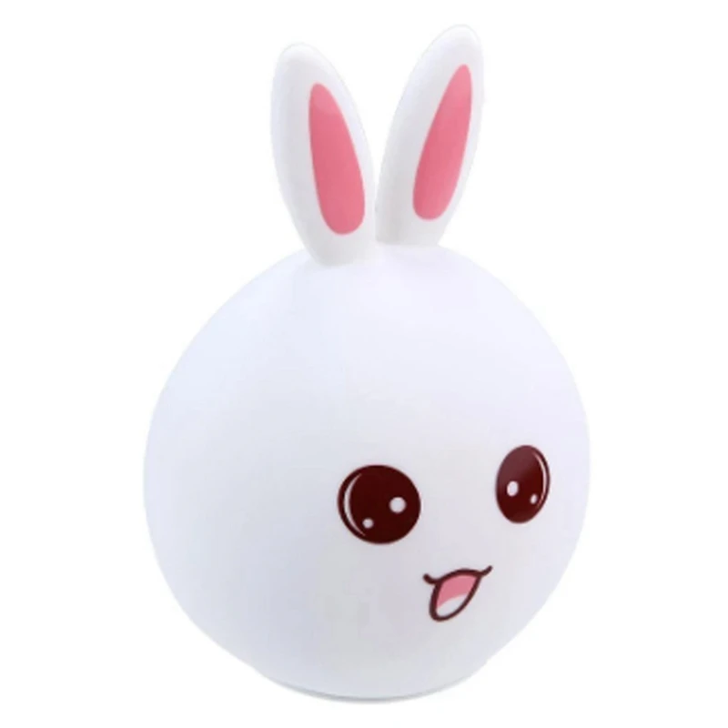 

Lovely Rabbit LED Night Light Multicolor Silicone Touch Sensor Bedside Lamp For Children Baby Tap Control Nightlight