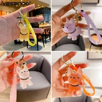 1pcs french bulldog keychain for women bag pendant transparent colorful dog keychains men car key ring 2021 christmas gift