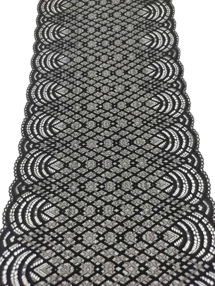 Эластичная кружевная юбка в черную яркую полоску 3 м-20 см | Дом и сад
