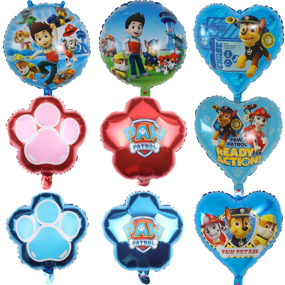 Купи Paw Patrol Dog Paw Cute Cartoon Aluminum Foil Latex Balloons Party Decor Kids Classic Toys Helium Air Inflatable Balls Supplies за 72 рублей в магазине AliExpress