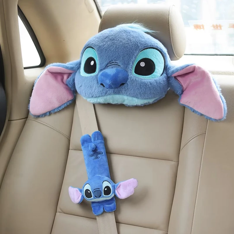 Disney Stitch автомобильный плечевой ремень подголовник мультяшный безопасности