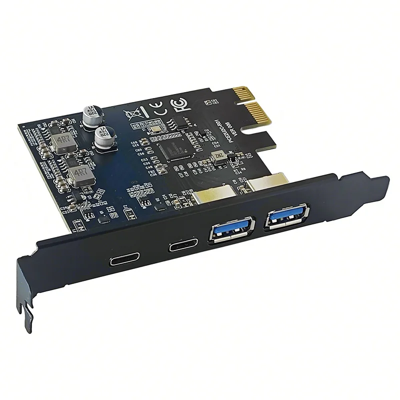 PCI Express X1 на 2 порта типа C + USB3.2 Gen1 Адаптер карты расширения 5 Гбит/с D 7020201 Чип PCIE