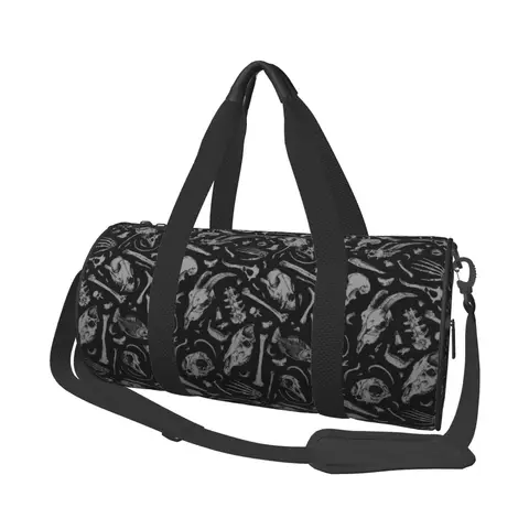 Спортивные сумки с рисунком костей, черепа, темного цвета, дорожная сумка для спортзала с графическим рисунком, мужские дизайнерские уличные сумки для фитнеса