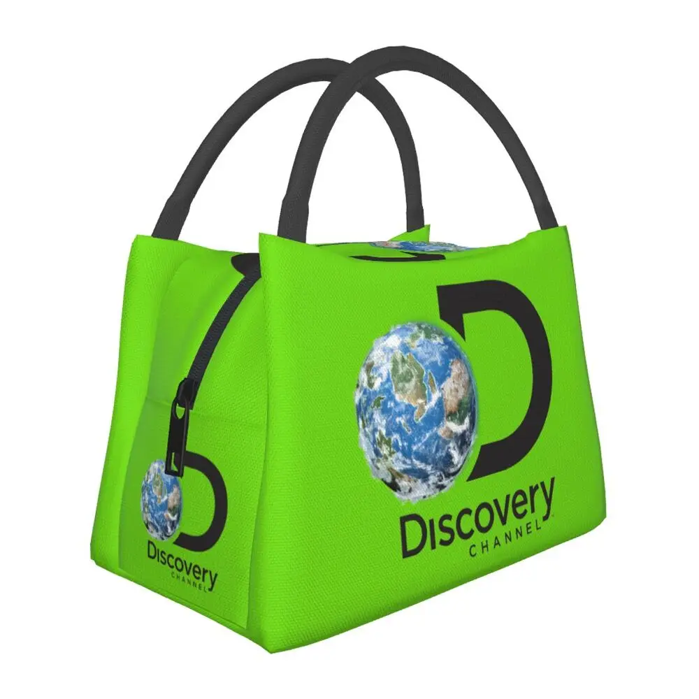 

Discovery Channel Thermal Insulated Lunch Bag Television Show Science Portable Lunch Tote for Office Outdoor Meal Food Box