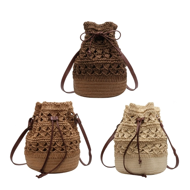 

Women Straw Tote Bucket Summer Crossbody Bag Vacation Shoulder Bags