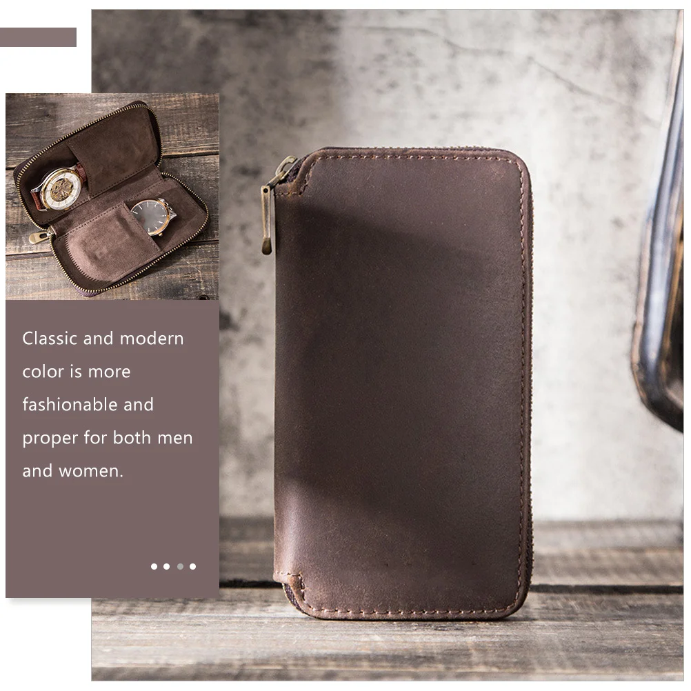 Set 4 Watch Bag Storage Box Men Smartwatches Holder Organizer Vintage Travel Intelligent Case