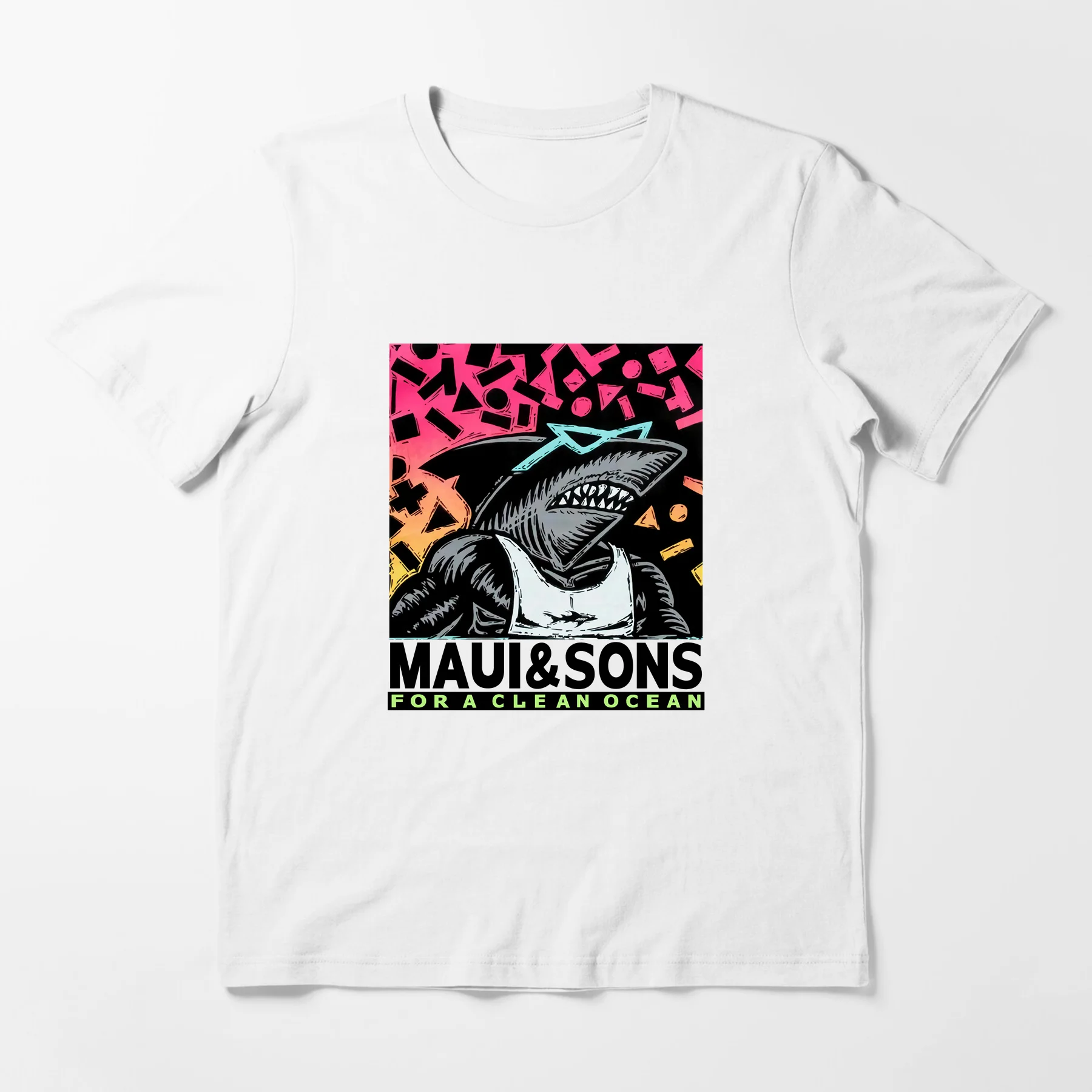 

Amazing Casual Tees Male T Shirt Oversized Maui and Sons Shark Blue Essential T-shirt Men T-shirts Graphic Short Sleeve S-3XL
