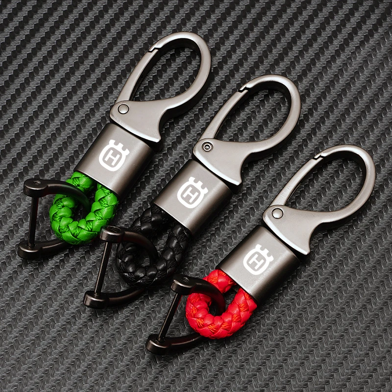 

For Husqvarna WRE 125 Vitpilen 701 Svartpilen Nuda SM 449 Motorcycle Keyring Metal Key Ring Braided rope Keychain accessories