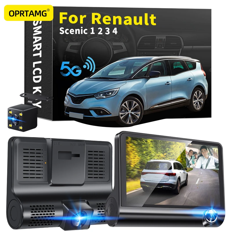 

Видеорегистратор OPRTAMG 540C 6, Автомобильный видеорегистратор с 3 камерами, объектив 4,0 дюйма 1080P, видеорегистратор для Renault Scenic 1 2 3 4 1994-2018 2019 2020 ...