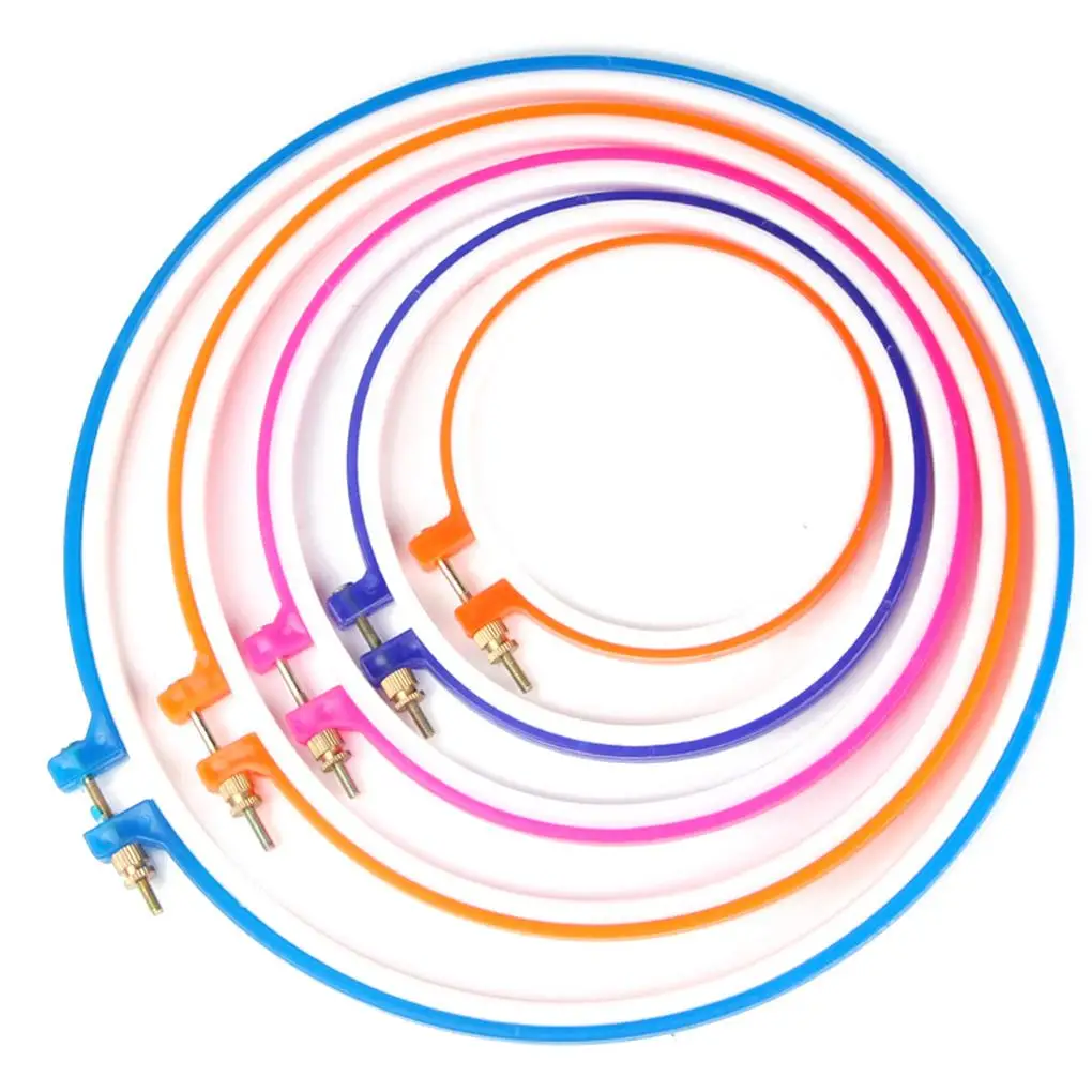 

8-32CM 1pc Cross Adjustable Sewing Tool Plastic Embroidery Hoop Ring Frame DIY Needlecraft Cross Stitch Machine Round Loop Hand