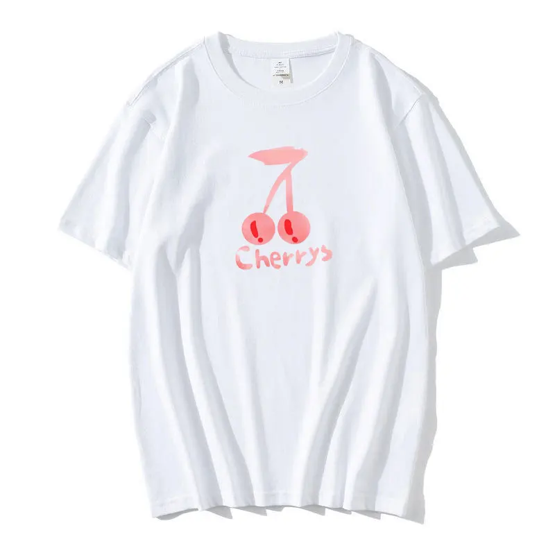 

Новая летняя хлопковая Милая футболка с коротким рукавом и принтом из мультфильма Корейская версия студентов с коротким рукавом черный