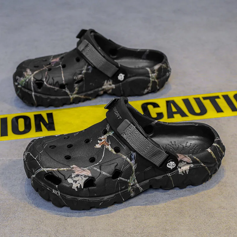 Новые уличные мужские сандалии легкие мягкие дышащие тапочки из ЭВА модная