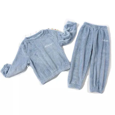 Осенне-зимний детский пижамный комплект фланелевая флисовая детская одежда для сна комплект из 2 предметов теплые домашние костюмы Пижама для малышей Детская Пижама