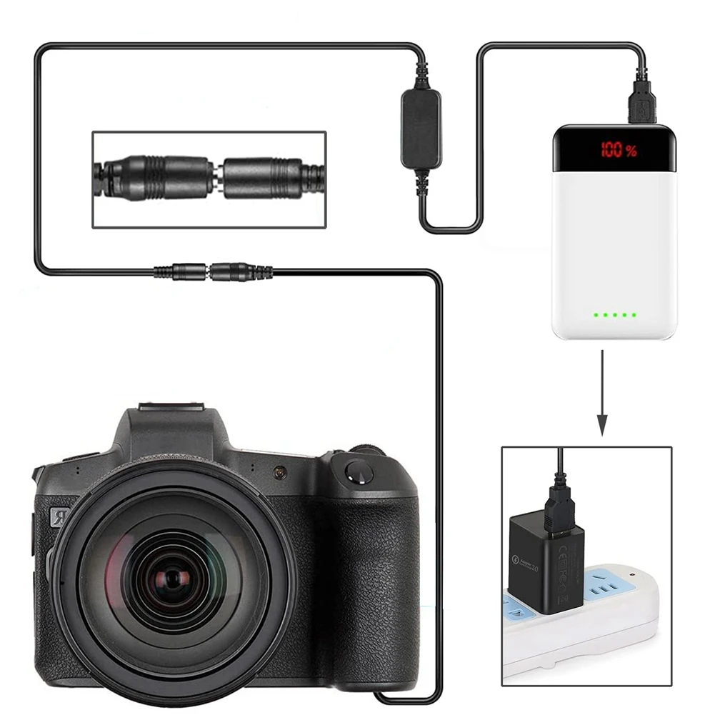 ACK-E6 DR-E6 LP E6 E6N Комплект адаптера питания USB-пустышки для Canon EOS 5D Mark III II 6D 7D 60D 70D 80D 90D R