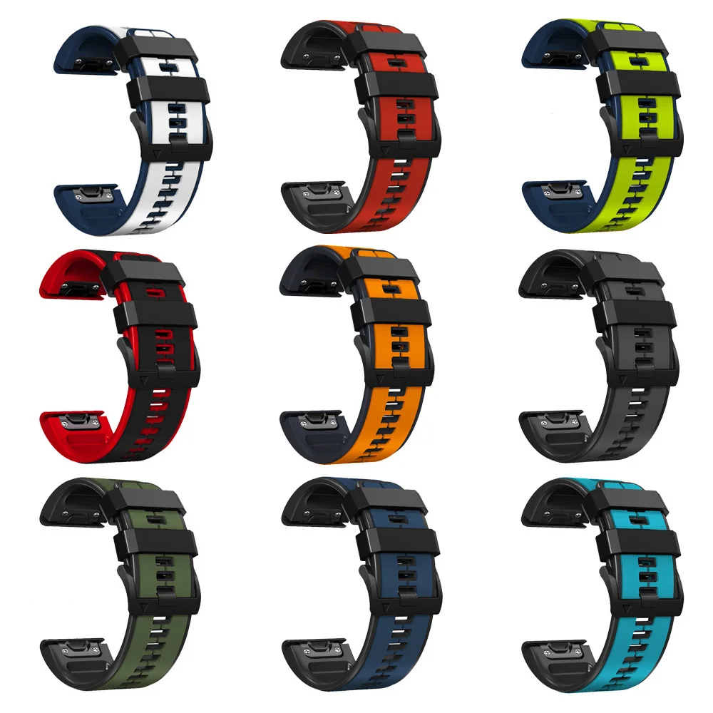 Ремешок для наручных часов Quickfit 26 22 мм Garmin Fenix 7X 6X 5X Plus 3HR Epix силиконовый Easyfit
