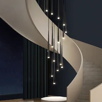 Modern Simple Villa Restaurant Kitchen Bedroom Bar Bench Long Chandelier Conical  Stair Light  High-rise Attic Lamp