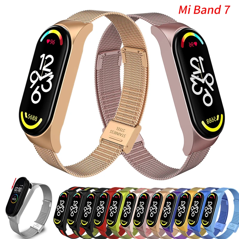 

Браслет металлический для Xiaomi Mi Band 7 6 4 5, Безвинтовой браслет из нержавеющей стали для Mi Band 7 6 4 3 5