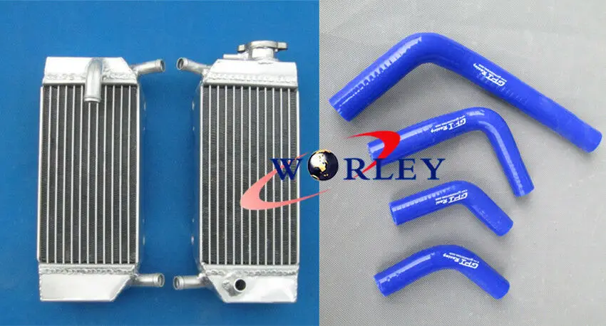 

fits For Honda CRF250 CRF250R CRF250X 2004-2009 2005 2006 2007 2008 Aluminum Motorcycle Radiator and BLUE Hose