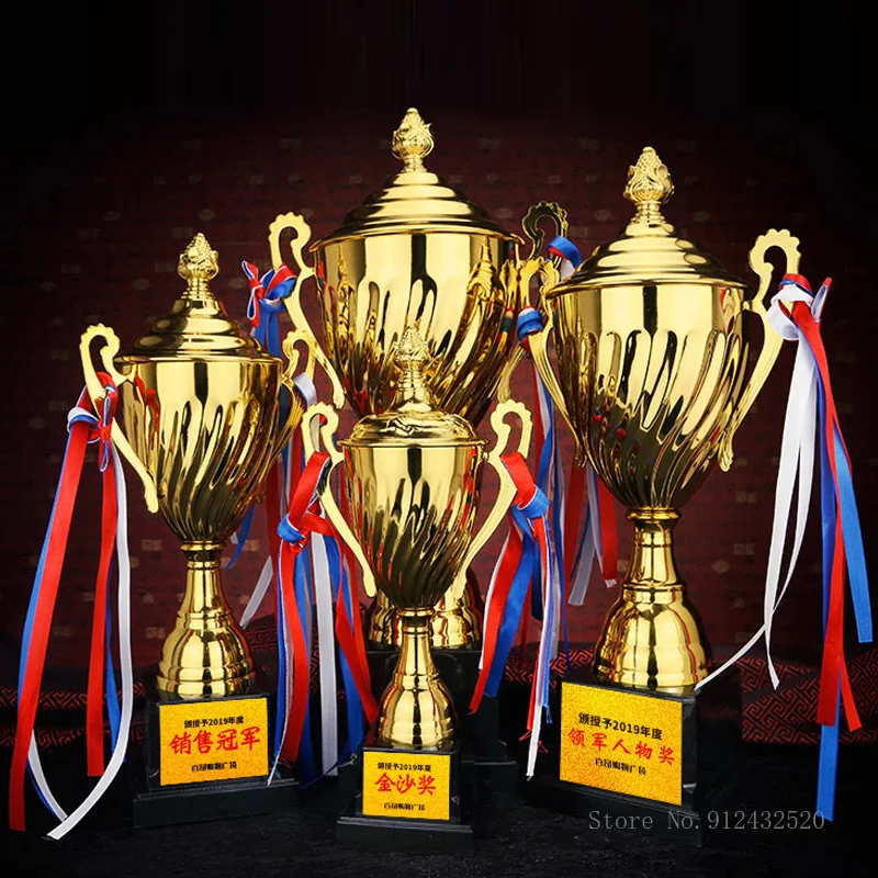 

Metal trophy custom-made football basketball badminton competition activities home decoration awards collection universal trophy