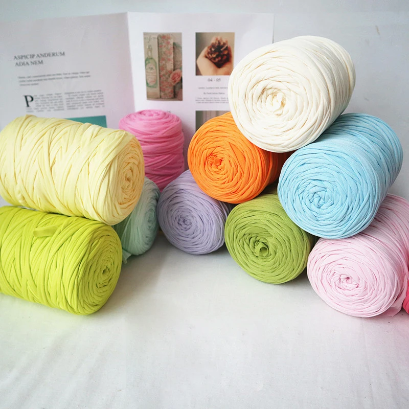 

400g Crochet Cloth Yarn Thick Cotton T shirt Yarn For Crochet tricot DIY Blanket Carpet Handbag Purse Cushion Hand Waved Threads