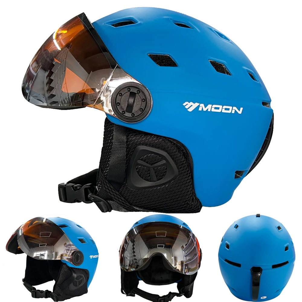 MOON Goggles лыжный шлем интегрированно формованный PC + EPS высококачественный Открытый