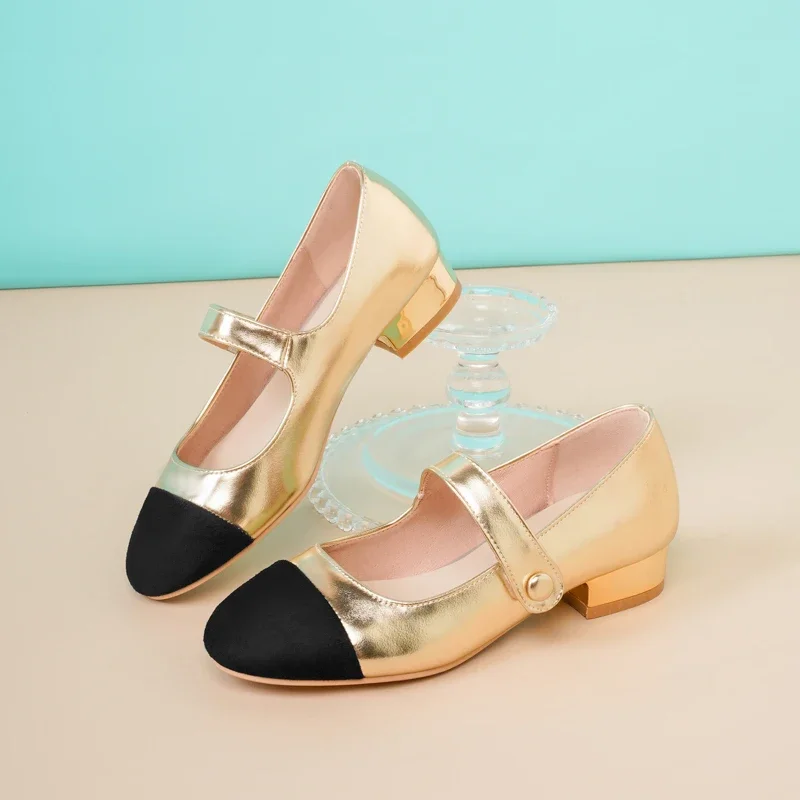 Женские туфли с пряжкой на ремне туфли-лодочки в стиле Мэри Джейн серебристого и